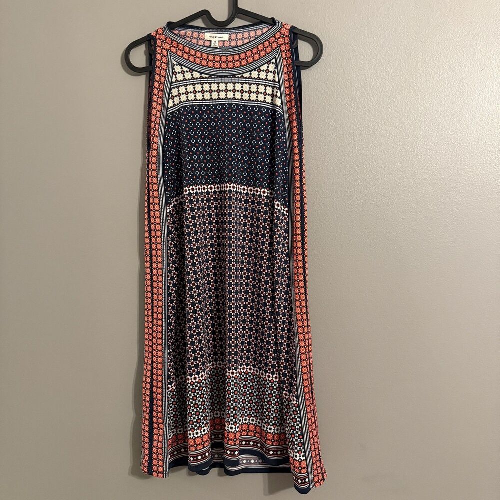 Max Studio Women's Casual Summer Sleeveless Sundress Picnic Church Dress NWT XS